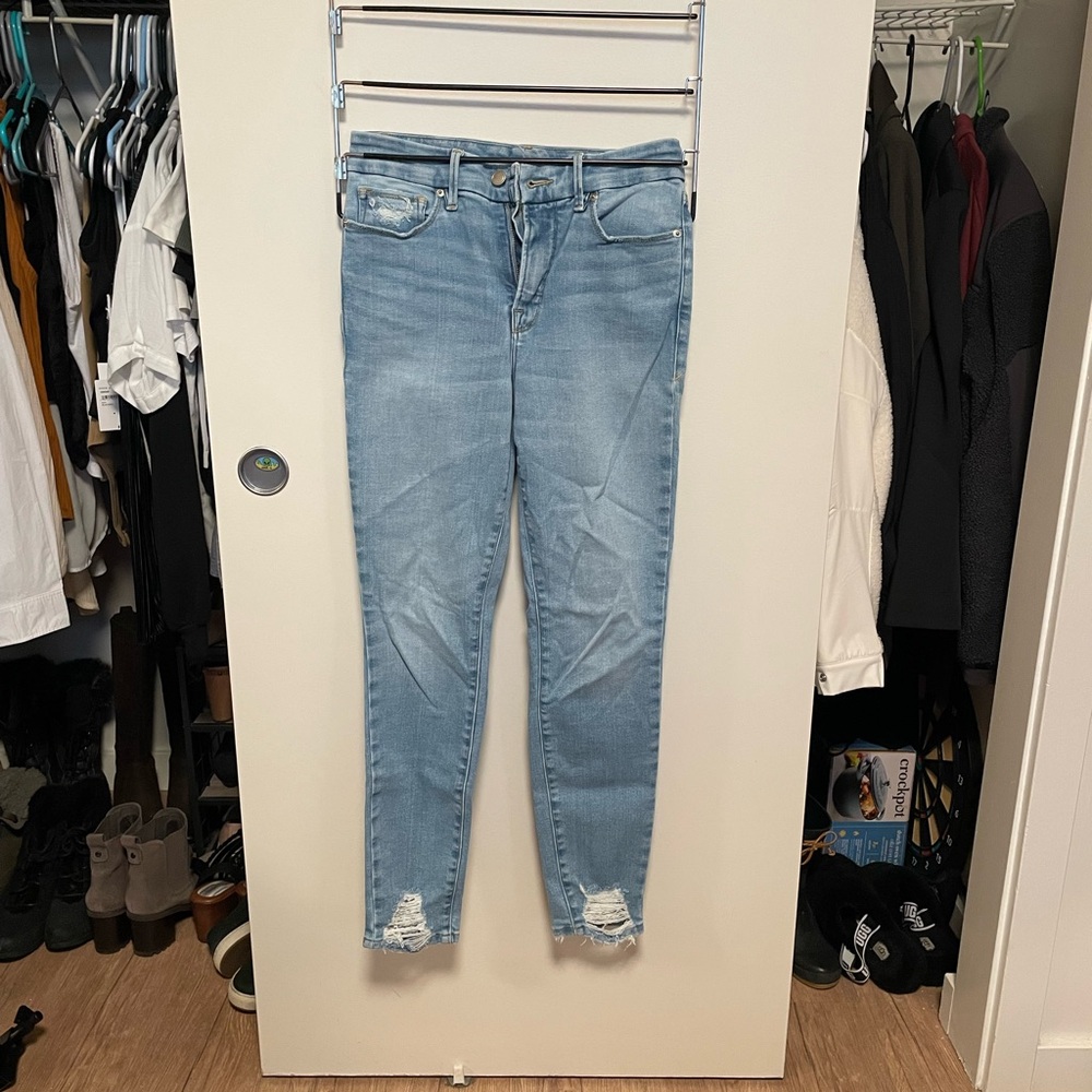 Good American Blue Ankle Cropped Jeans